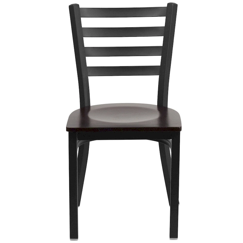 2 Pack Ladder Back Metal Restaurant Chair - 16.5