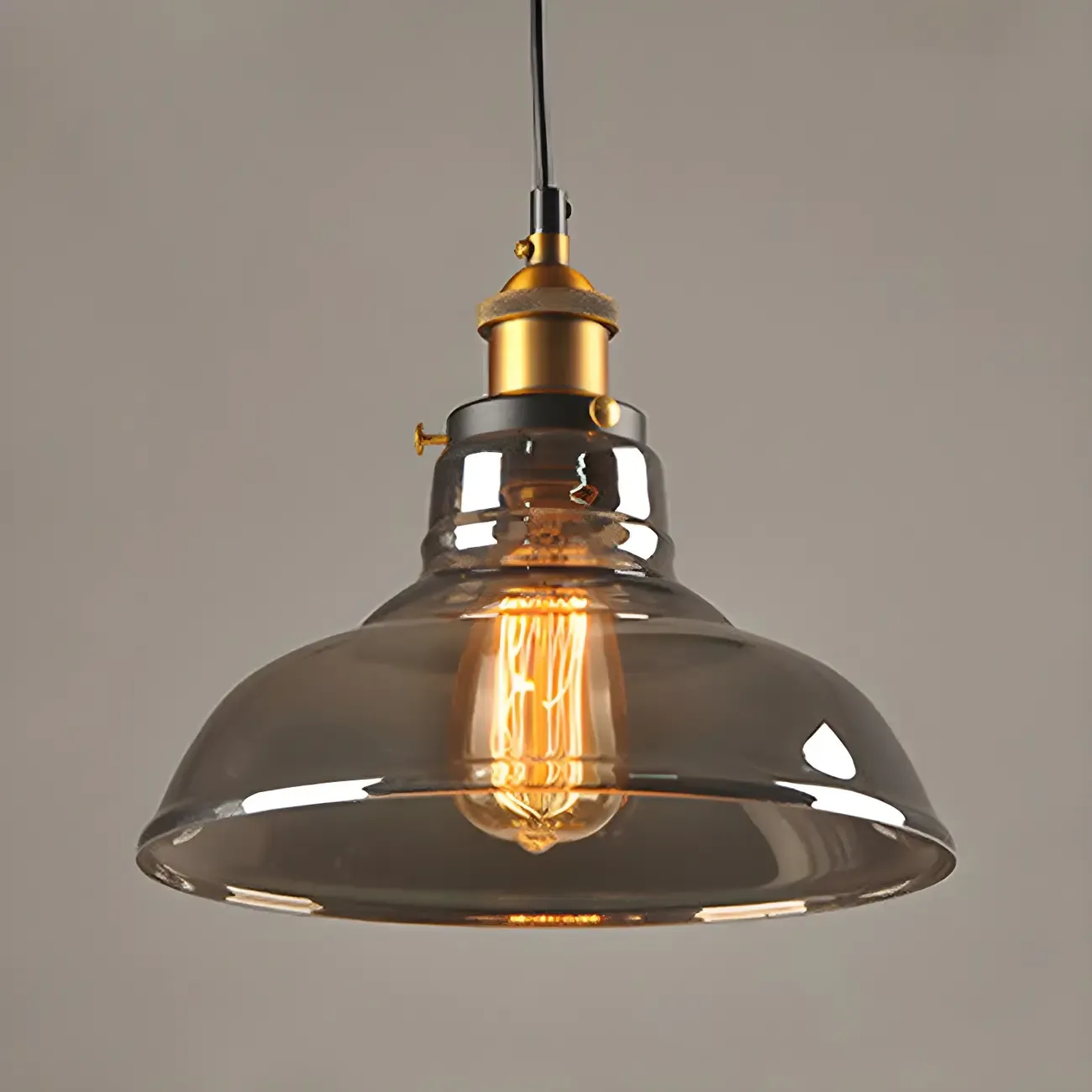 Industrial Geometric Clear Glass Lampshade Kitchen 1-light Pendant Light