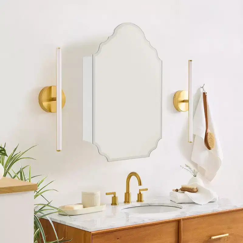 TEHOME Velora 20 in. W x 30 in. H Novelty/Specialty Irregular Arched Metal Beveled Frameless Medicine Cabinet with Mirror