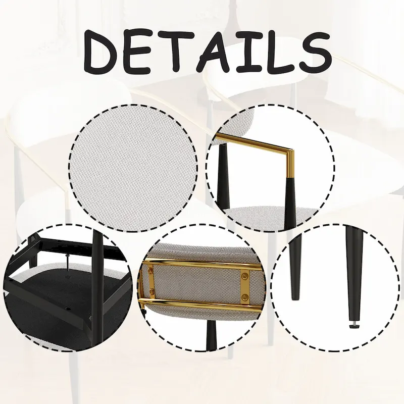 Set of 2 Modern Medieval Dining Chairs,Teddy Velvet, Metal Legs