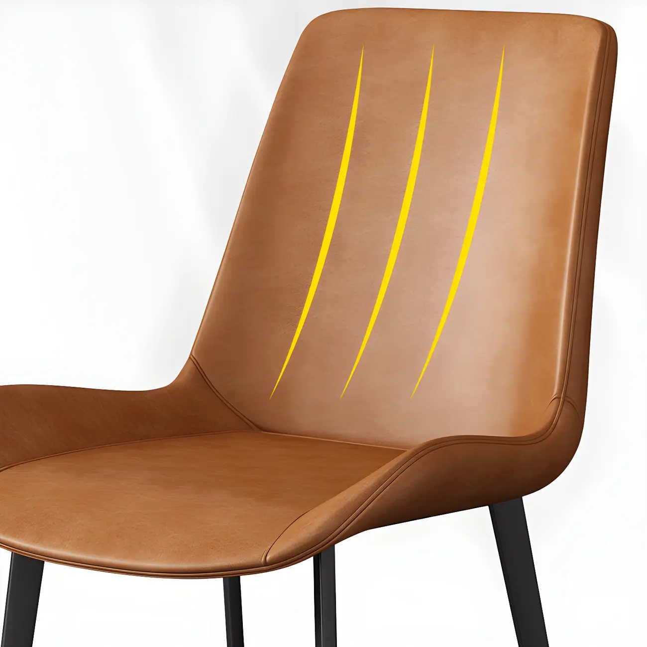 Sloped Armless Leather Upholstered Parsons Dining Chair