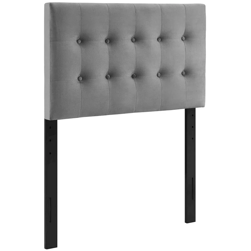 Grey / Navy / Light Blue / White / Pink Twin Button-Tufted Velvet Headboard - Single Use
