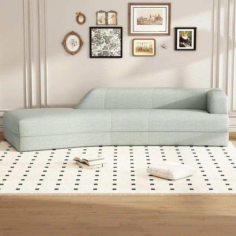 Curved Chaise Lounge Modern Indoor Sofa