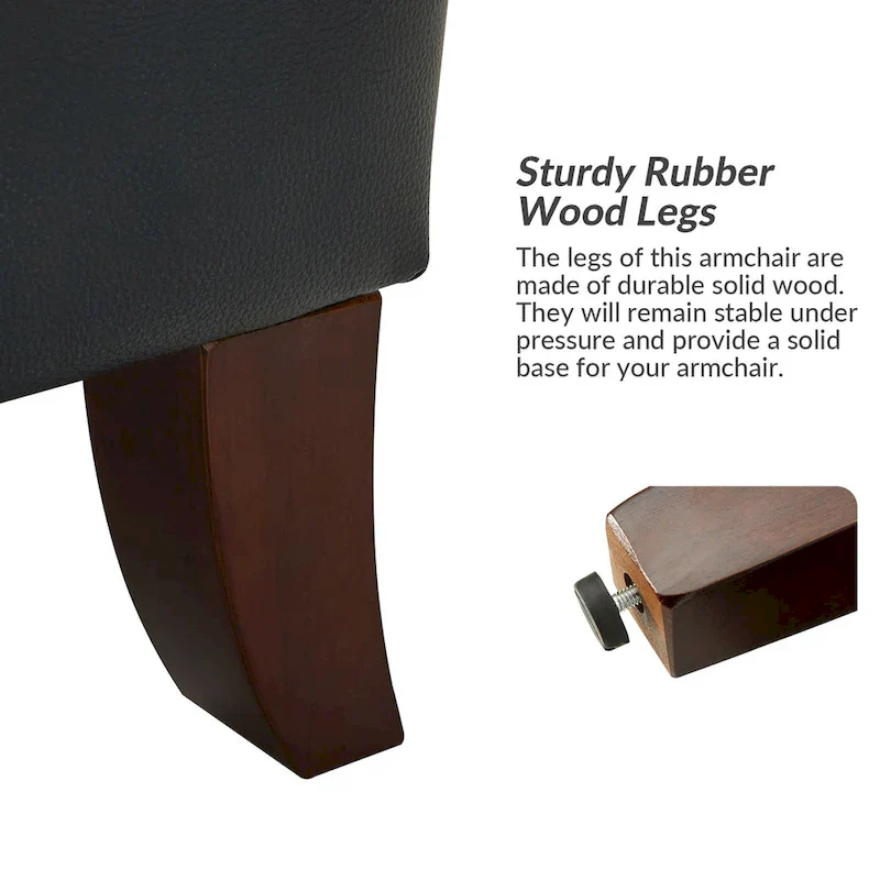 Pascual Comfy Living Room Armchair Set Of 2 with Solid Wood Legs