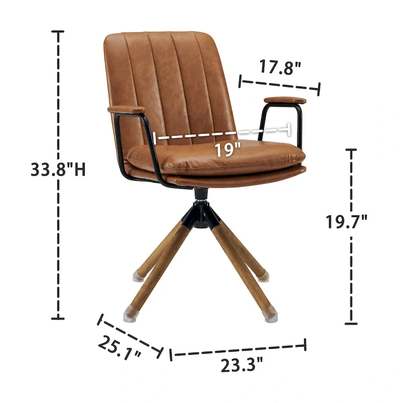 Art Leon Set of 2 Mid-century Swivel Home Office Chair