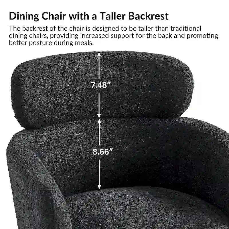 Amos Modern Boucle Dining Chair with Adjustment Feet