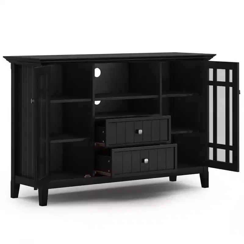 WyndenHall Freemont Tall TV Stand for TVs up to 60": Storage Cabinets, Adjustable Shelves, Cord Management