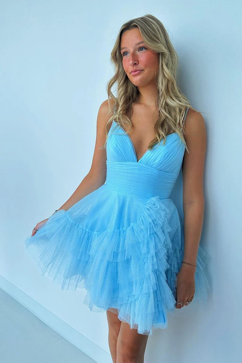 Short A-Line Sparkling Homecoming Dress