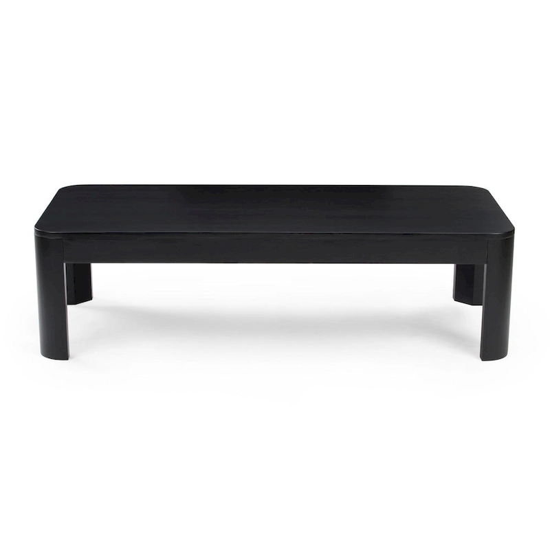 Plank and Beam Contour Curved Rectangular Coffee Table - 54