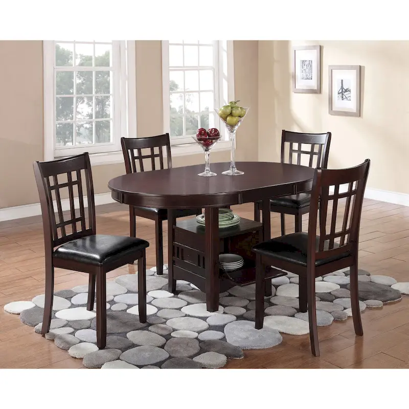Cross Back Dining Side Chairs with Faux Leather Seat, Set of 2