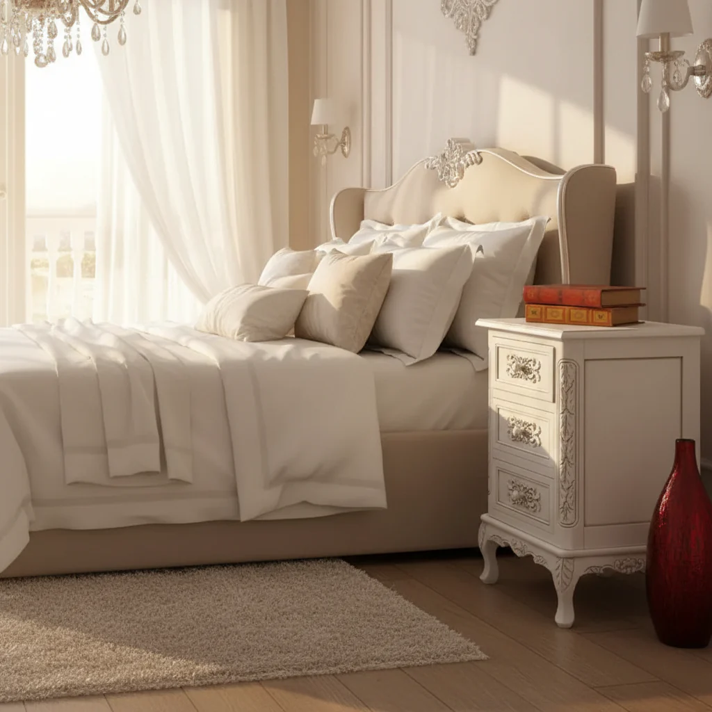 Carved Wood End Table