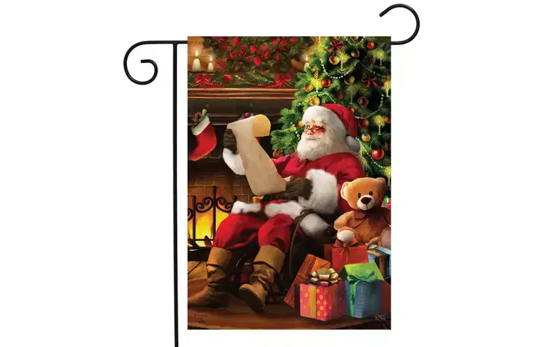 Briarwood Lane Christmas Garden Flag 18x12.5 For Outdoor Naughty Or Nice Santa Garden Flag Flag For Christmas Garden Flag Flags For Outside