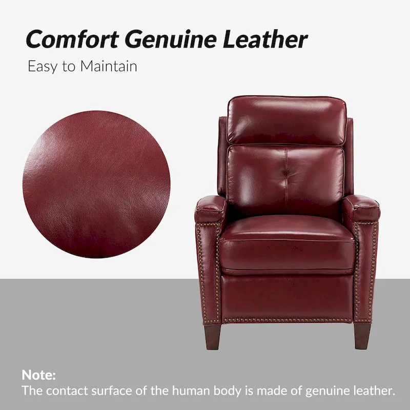 Gaspar Mid-Century Modern Pushback Recliner with Nailhead Trim by HULALA HOME