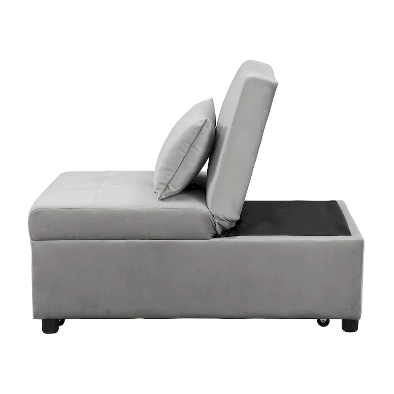 Folding Ottoman Sofa Bed-Gray