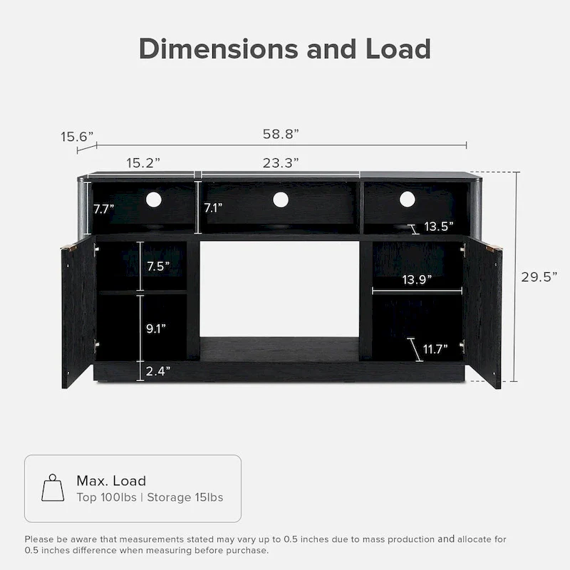 Mopio Brooklyn 59 Electric Fireplace TV Stand