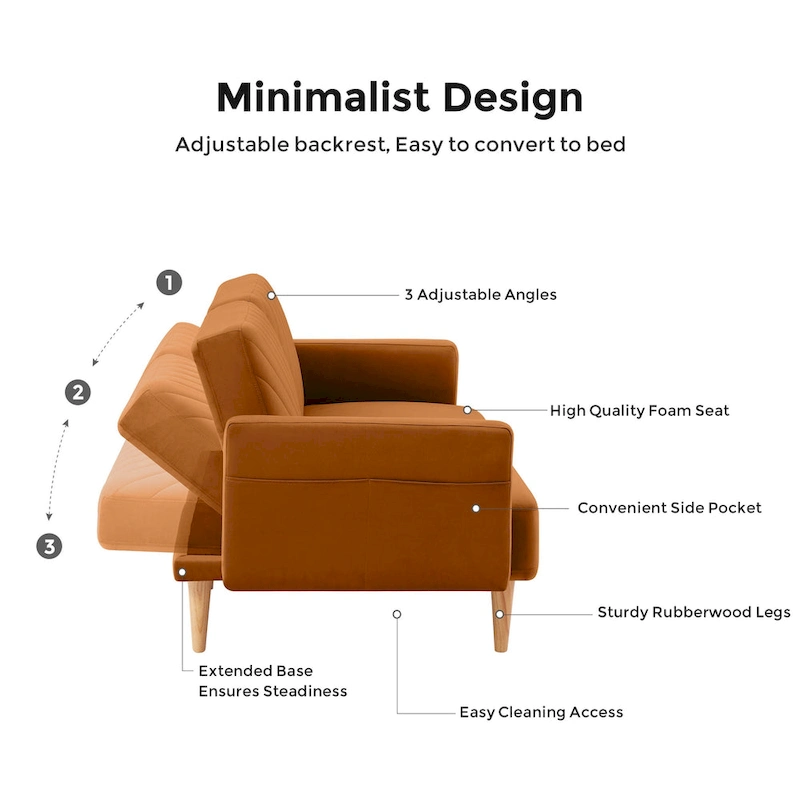 VANOMi Modern Convertible Sofa Bed