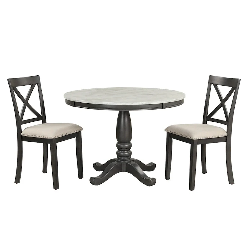 5-Piece Modern Wooden Dining Set with Round Table & Chairs
