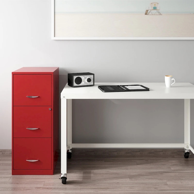 Space Solutions Lava Red 3-Drawer Vertical File Cabinet