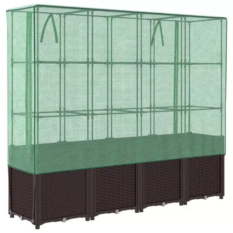 vidaXL Raised Bed Brown Polypropylene 63.0 in x 15.7 in