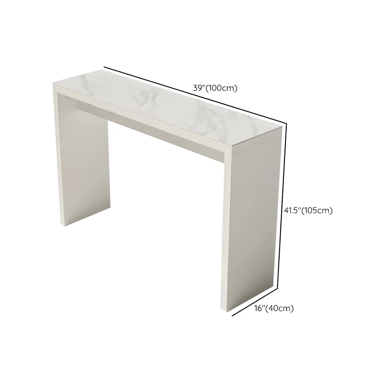Modern White Stone Pine Wood Pedestal Bar Tables