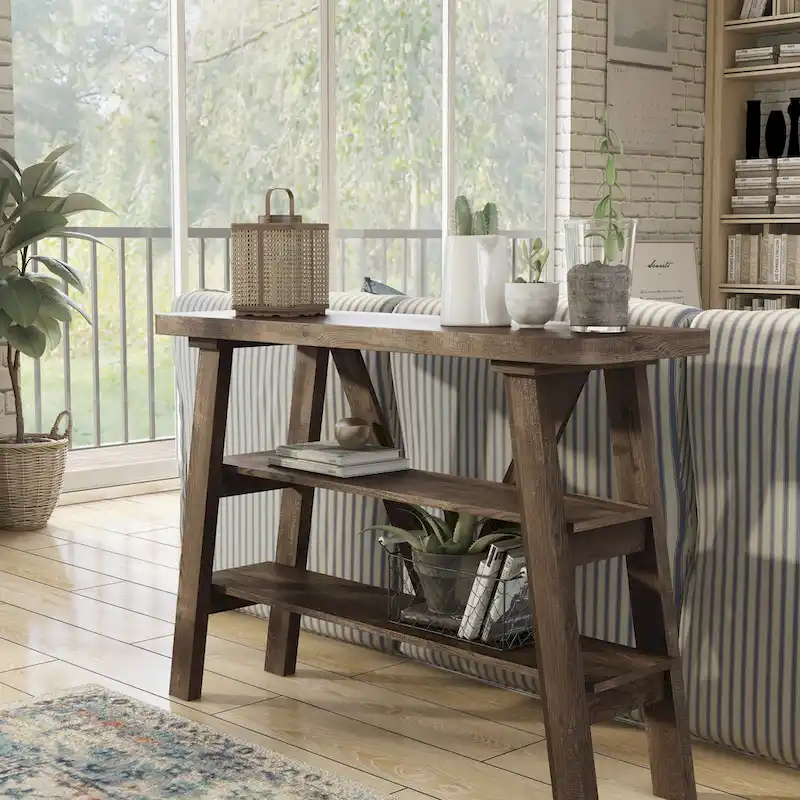 47-inch 2-Open Shelf Console Table