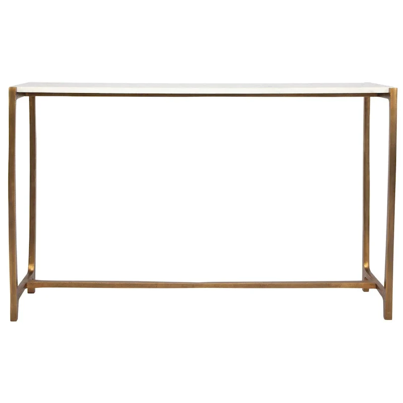Marble Top Console Table - 47.25 - White and Gold