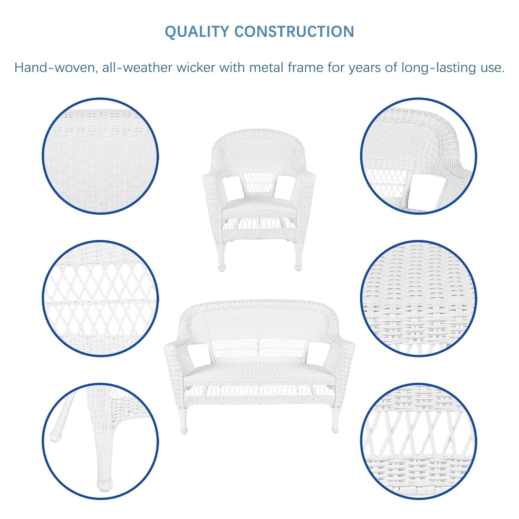 Wicker Patio 4-piece Conversation Set