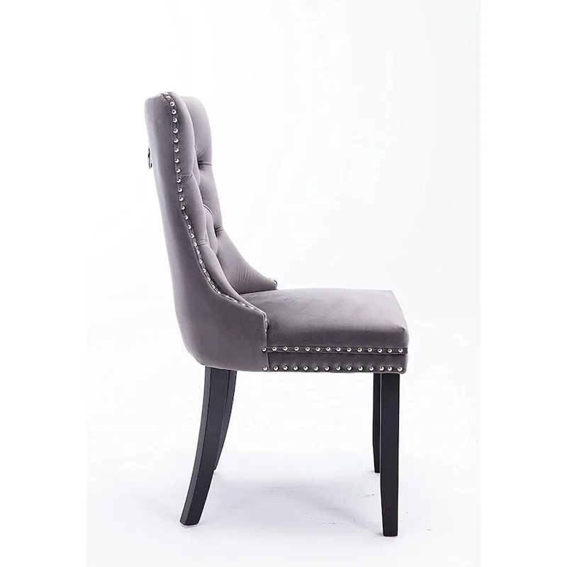 Dining Chairs Set of 6, Luxury Upholstered Velvet Kitchen Chairs Side Chair with Padded Seat Back and Solid Wood Legs