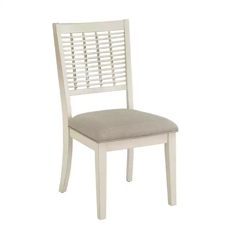 Fabriano White Finish Wicker Dining Chair (Set of 2) - Brown - iNSPIREQ