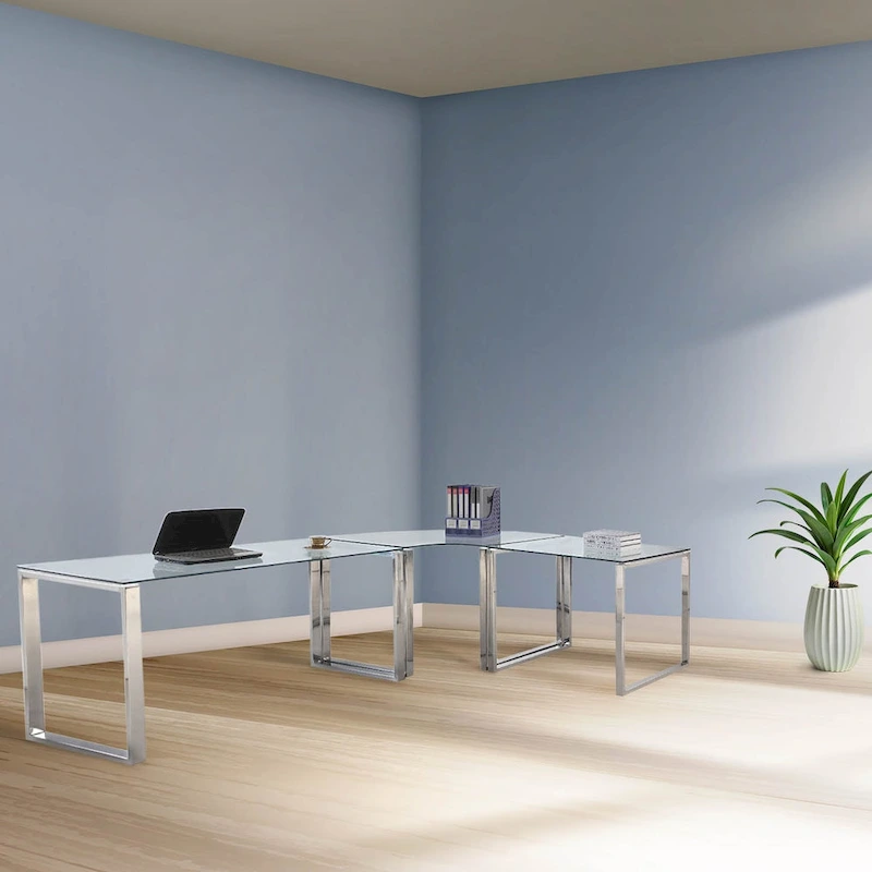 Somette Contemporary L-Shaped Computer Desk Set (Set of 3)