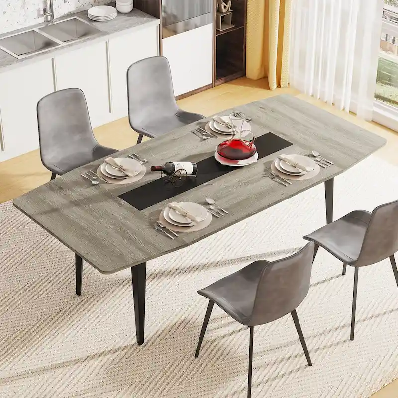 70.86 Inches Industrial Dining Table for 6-8 People