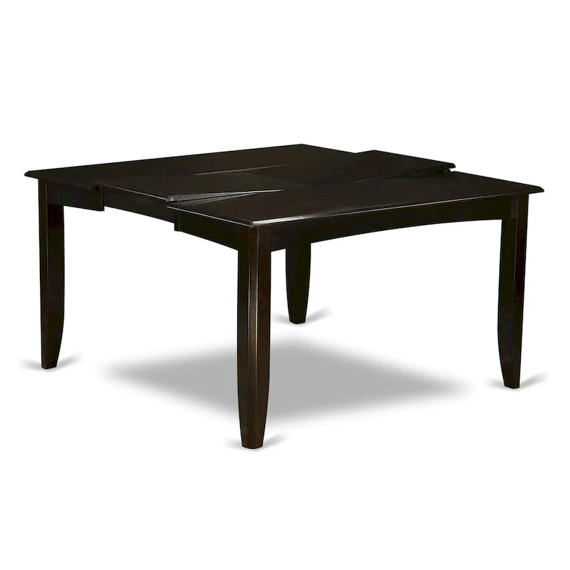 East West Furniture Dining Furniture Set Includes a Square Kitchen Table with Butterfly Leaf and 4 Dining Chairs, Cappuccino