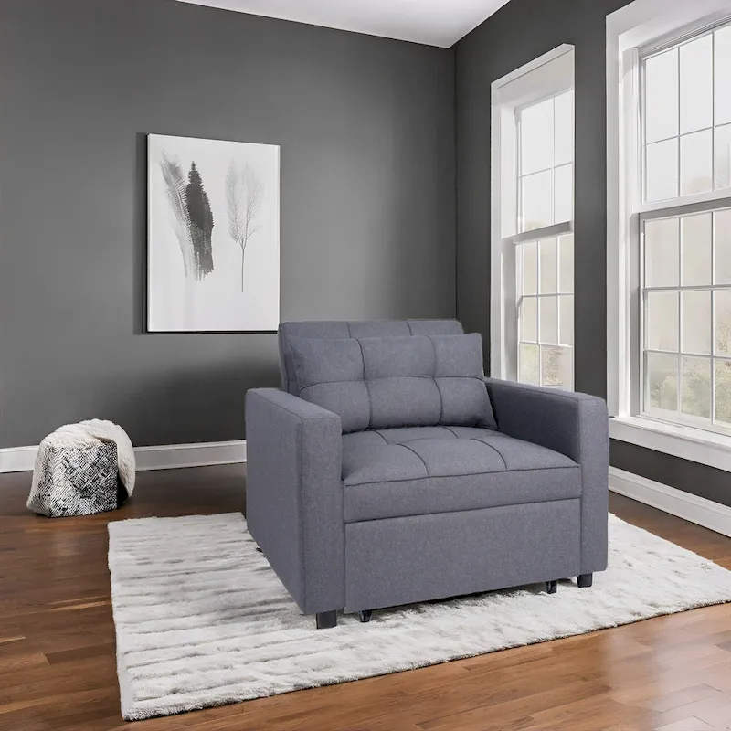 3-in-1 Convertible Recliner Chair Bed with Foldable Lounge