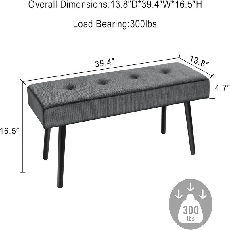 Entryway Bench - 39.4D x 13.8W x 16.5H