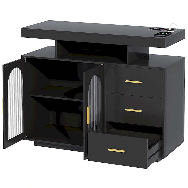 39Wide Sideboard With LED Light - N/A