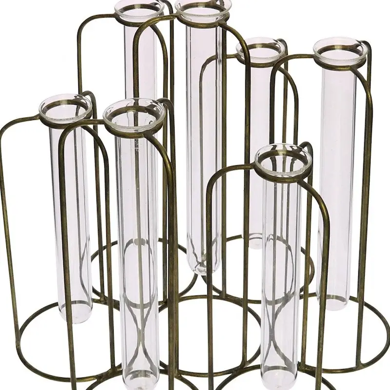 HomeRoots 10  Clear Bud Metal Table Vase