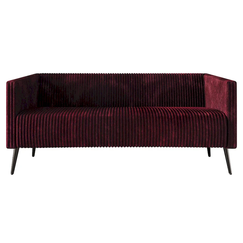 Velvet Upholstered 2.5-Seater Sofa with Metal Legs