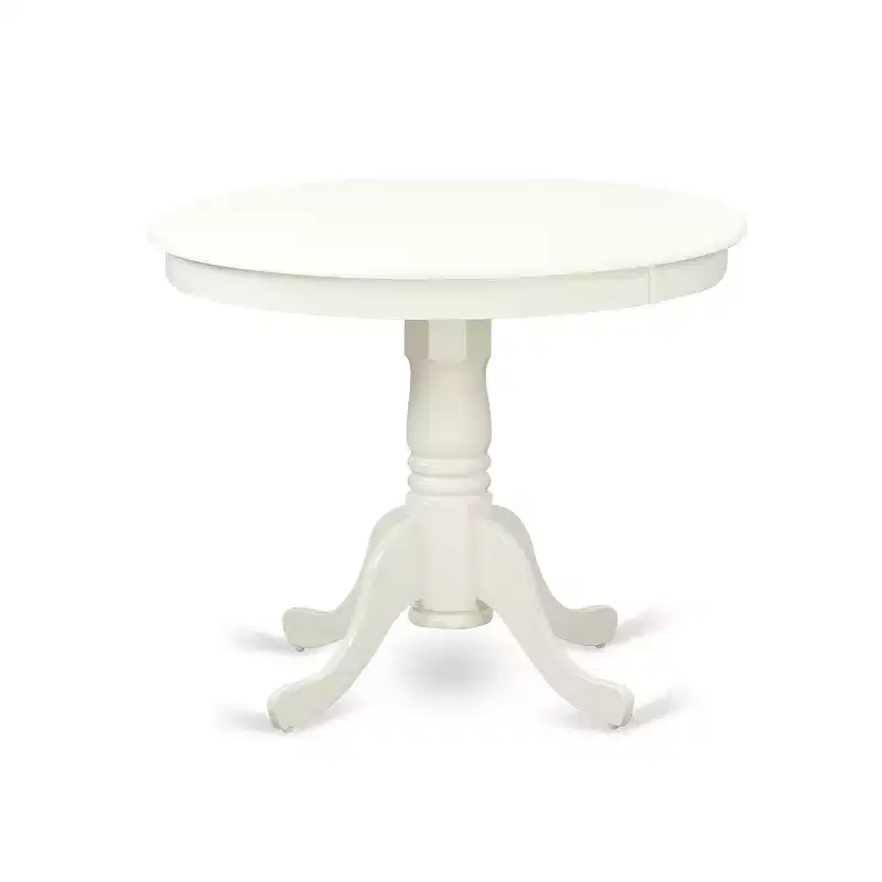 HomeStock Linen White Round Kitchen Dining Table Set