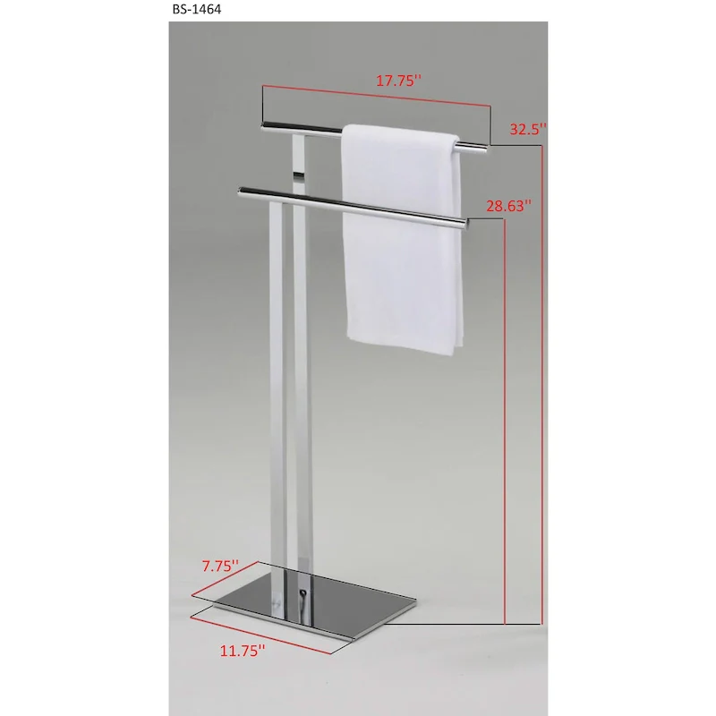 Freestanding Bathroom Towel Rack Stand, Chrome