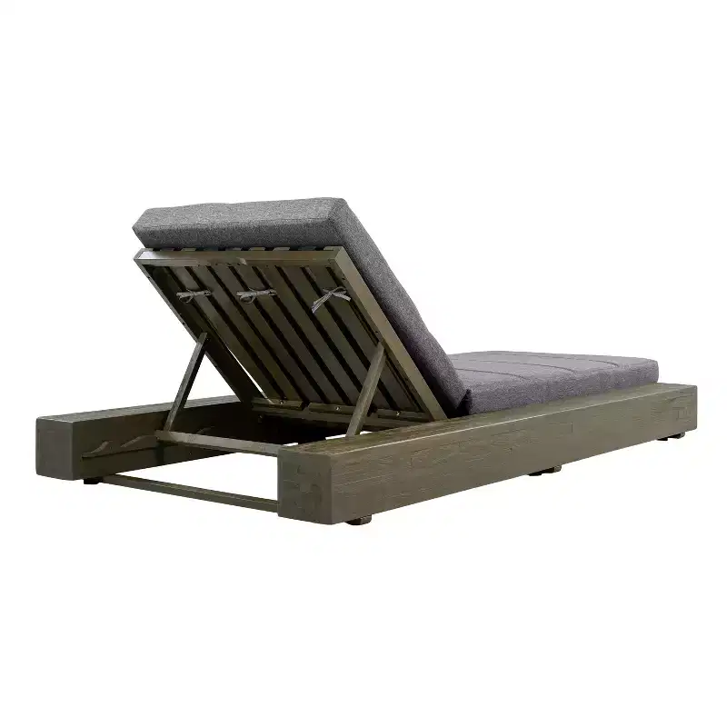Christopher Knight Home Thomas Patio Acacia Chaise Lounges with Cushion and Adjustable Backrest
