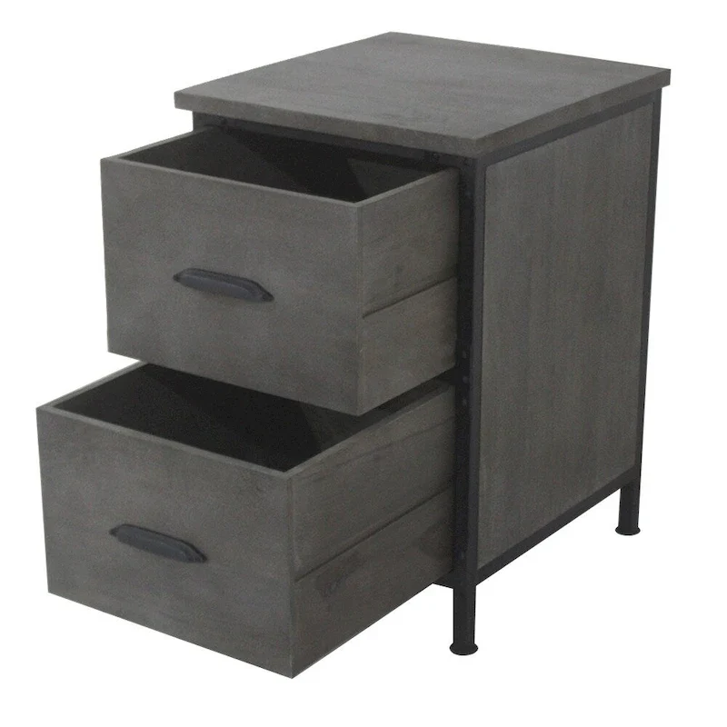 Lafayette rustic 2 drawer filing cabinet in Rowan Gray finish