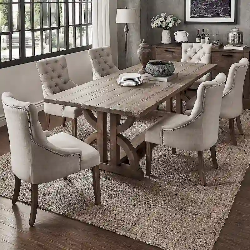 Paloma Farmhouse Reclaimed Wood 7-Piece Dining Set by