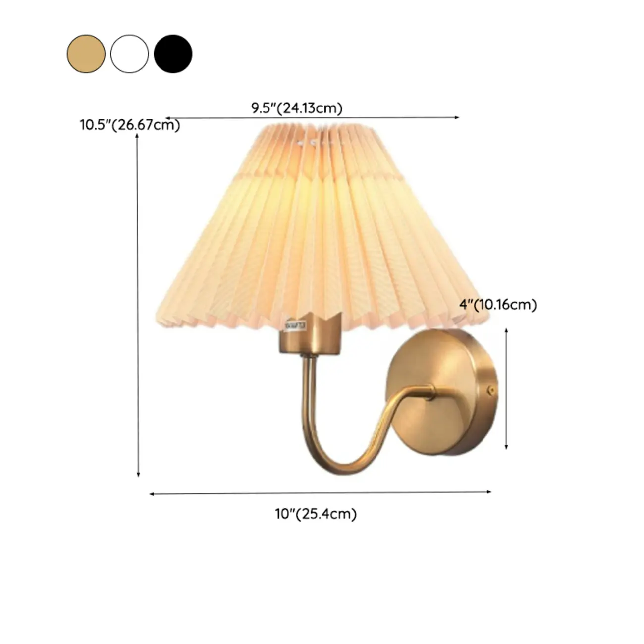 Classic Fabric Pleated Cone Shade Wall Sconce