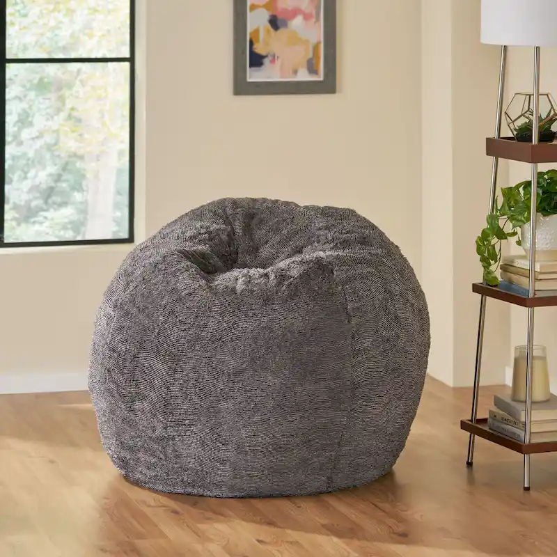 Greyrock Modern Glam Faux Fur Winter Bean Bag by Christopher Knight Home