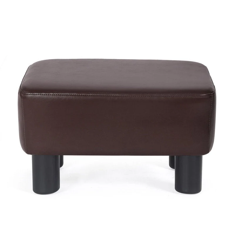 Small Rectangle Footstool PU Leather Ottoman Footrest Modern