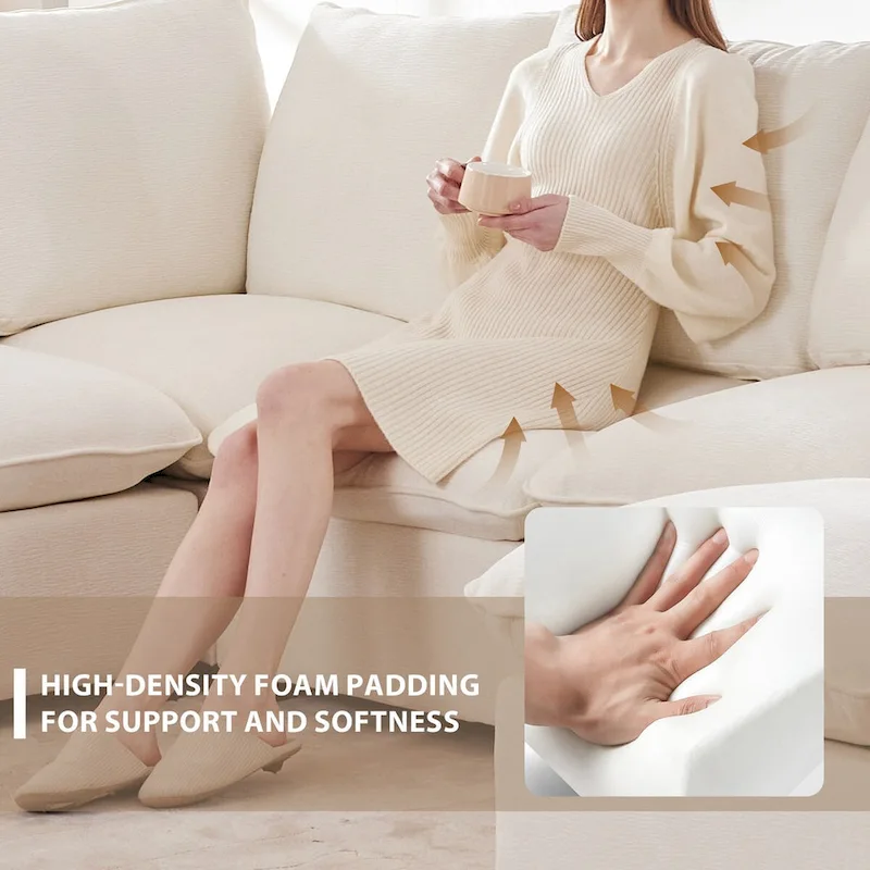 Modern Chenille Modular Sectional Sofa with 2 Pillows