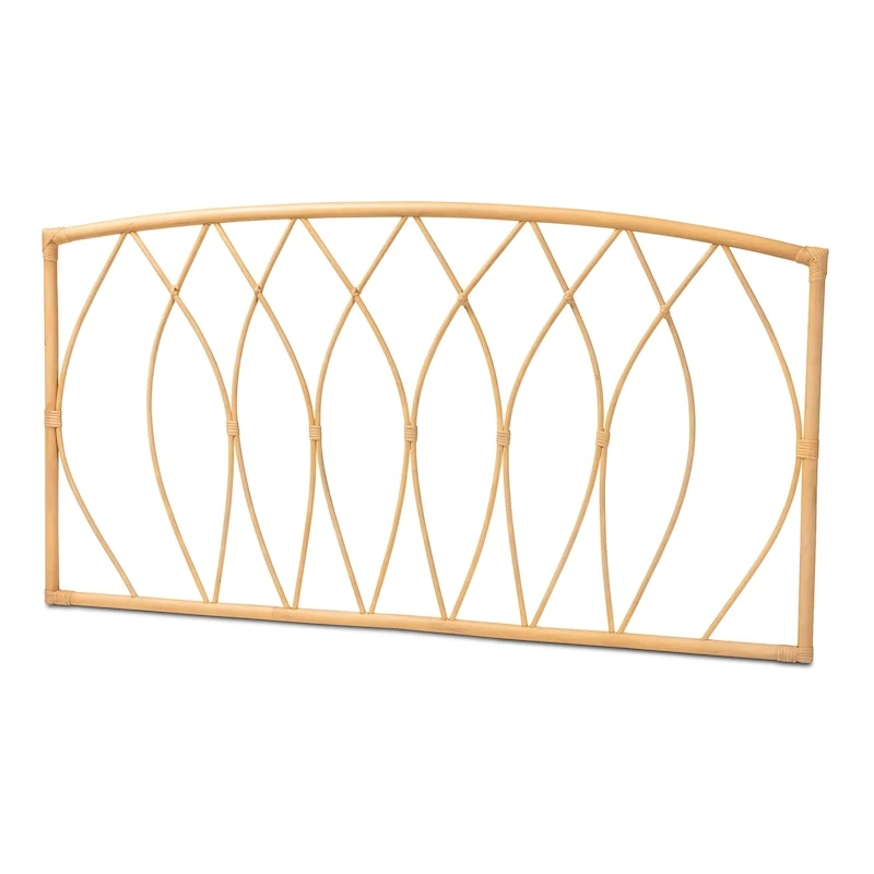 Halia Modern Bohemian Natural Rattan Wall-mountable Headboard-Queen