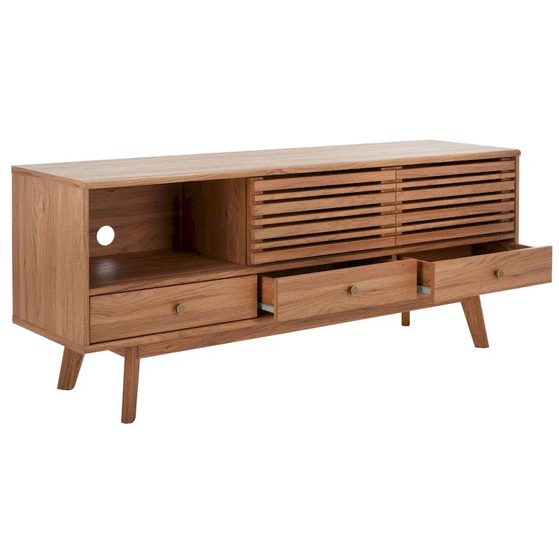 SAFAVIEH Ciera 3-Drawer Entertainment TV Media Stand (65 Flatscreen TV) - 58.7 In. x 15.2 In. x 23.9 In. - 59Wx15Dx24H