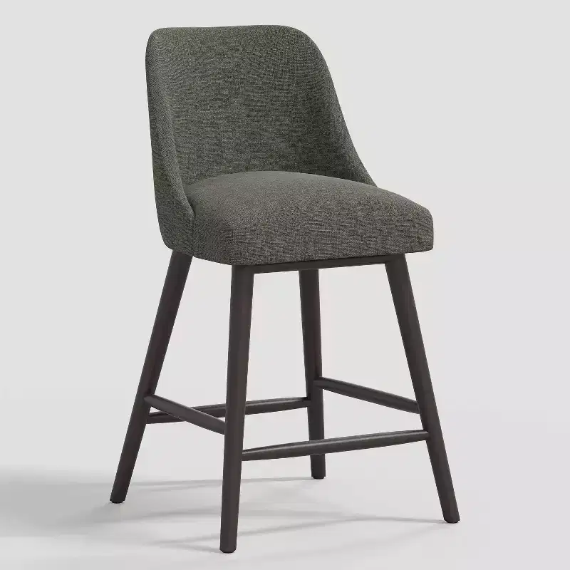 27 Geller Counter Height Barstool with Footrest in Textured Linen - Threshold