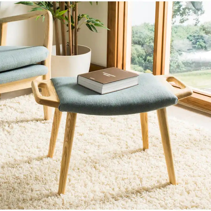 Zipora Beige/ Natural Mid-Century Bench - 11.8  x 24.6  x 15.4  - 12Wx25Dx15H